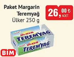 ÜLKER TEREMYAĞ PAKET MARGARİN 250 G